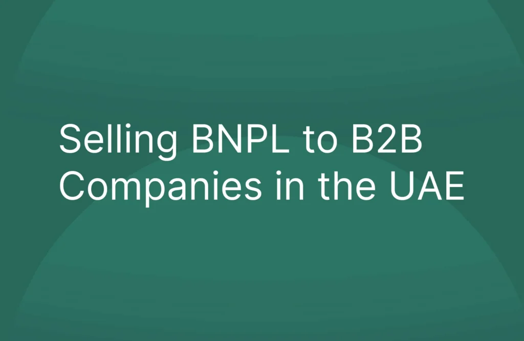 Selling Buy Now, Pay Later (BNPL) to B2B Companies in the UAE